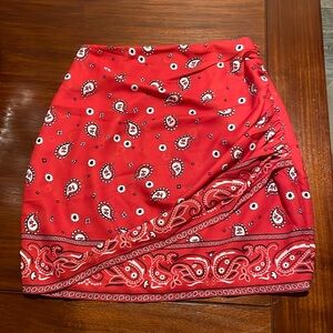 Superdown by Revolve Red Bandana skirt